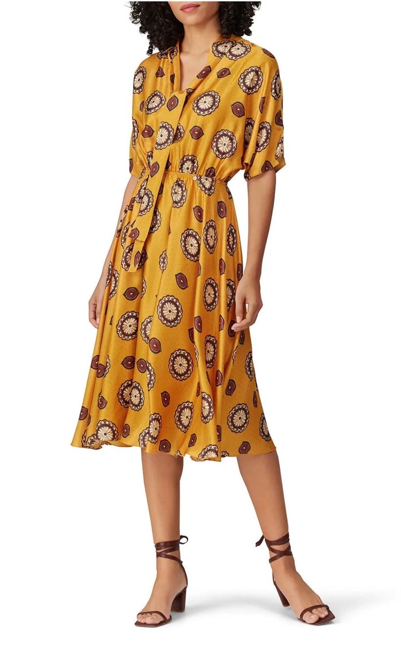 Nissa Marigold Print Dress 2